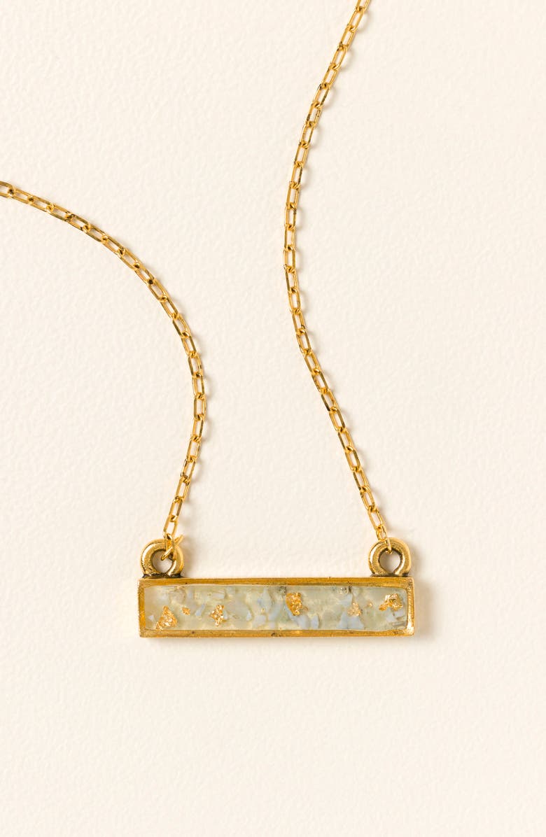 Uncommon Goods Flecks of Gold Birthstone Necklace, Main, color, March - Aquamarine