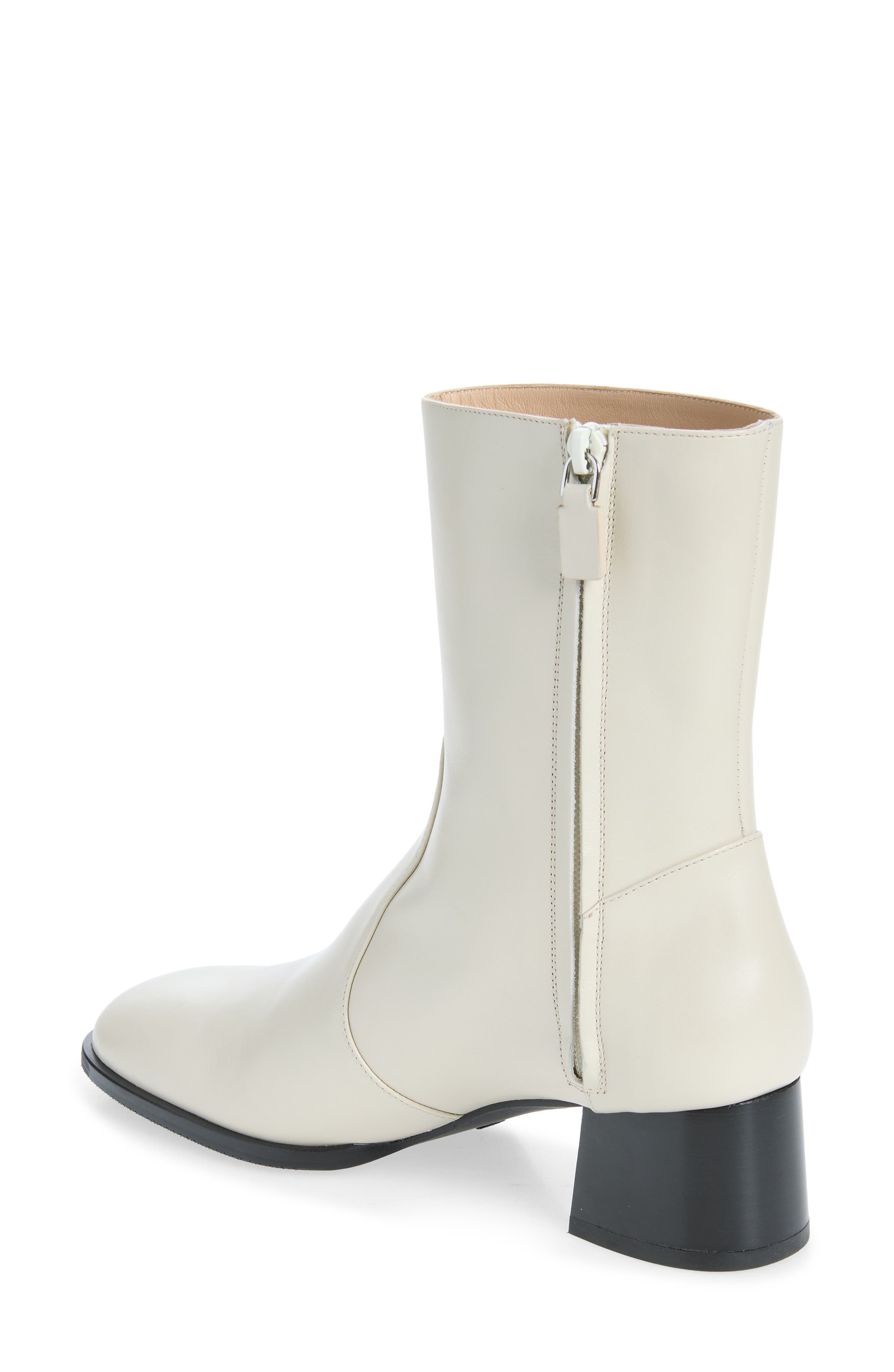 Nola Leather Zip Bootie, Alternate, color, OAT/BLACK