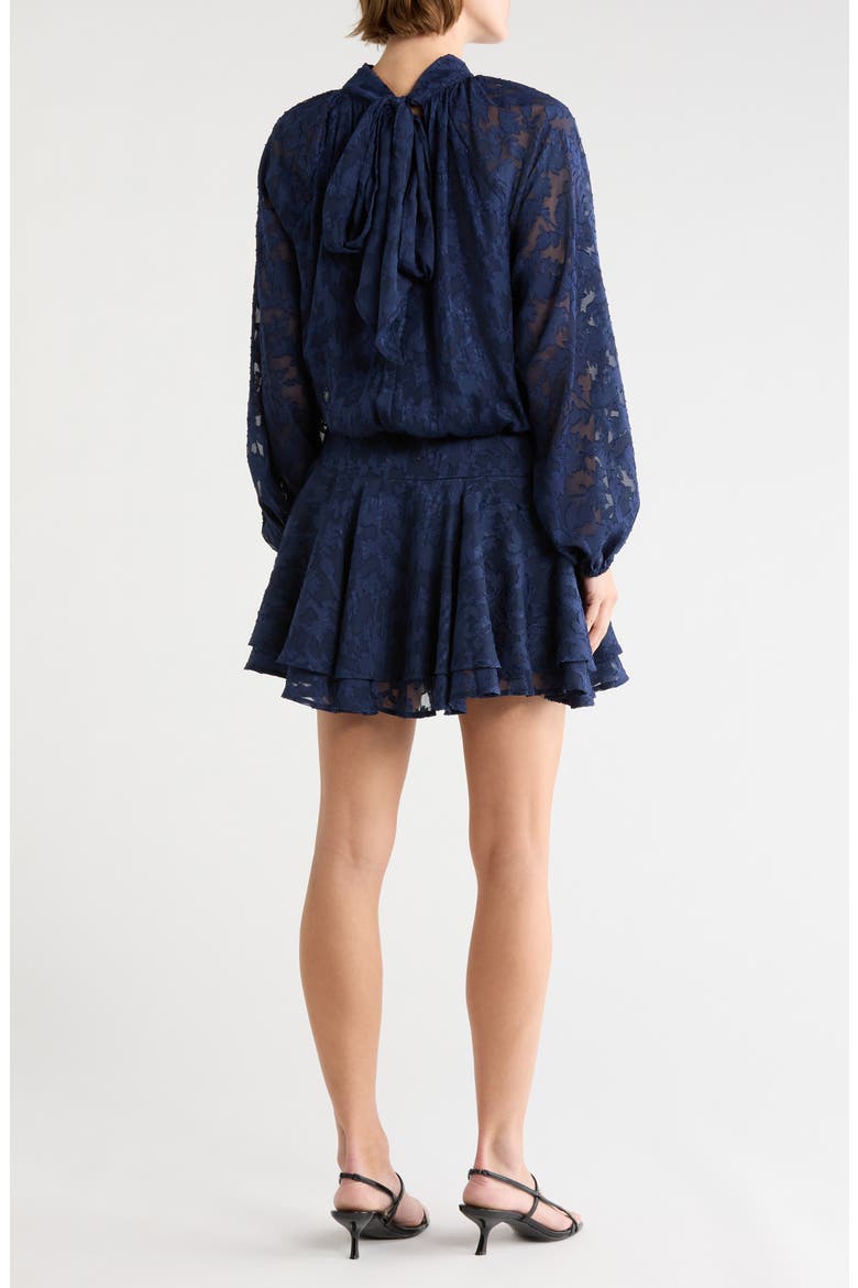 Mock Neck Long Sleeve Minidress, Alternate, color, NAVY