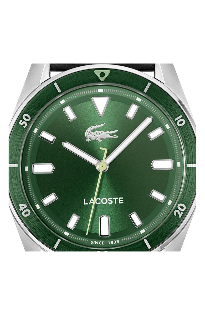 Lacoste Boston Leather Strap Watch, 39mm, Alternate, color,