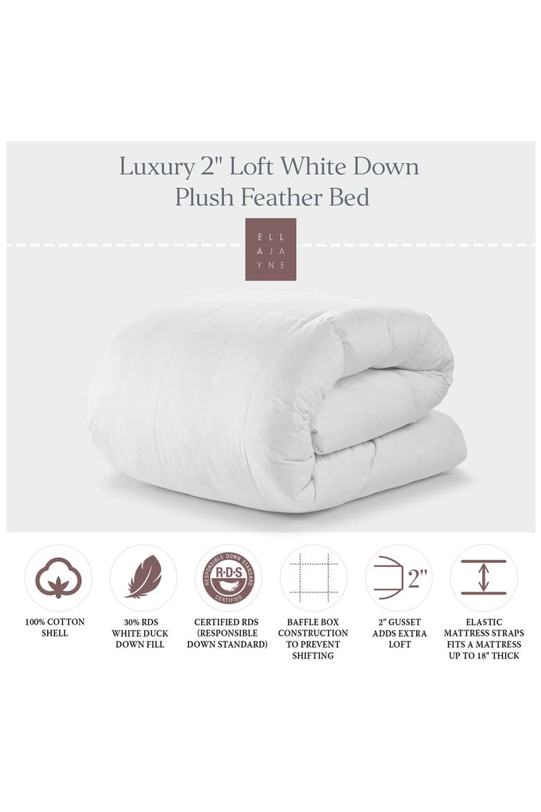 Down-Top Featherbed, Alternate, color, WHITE