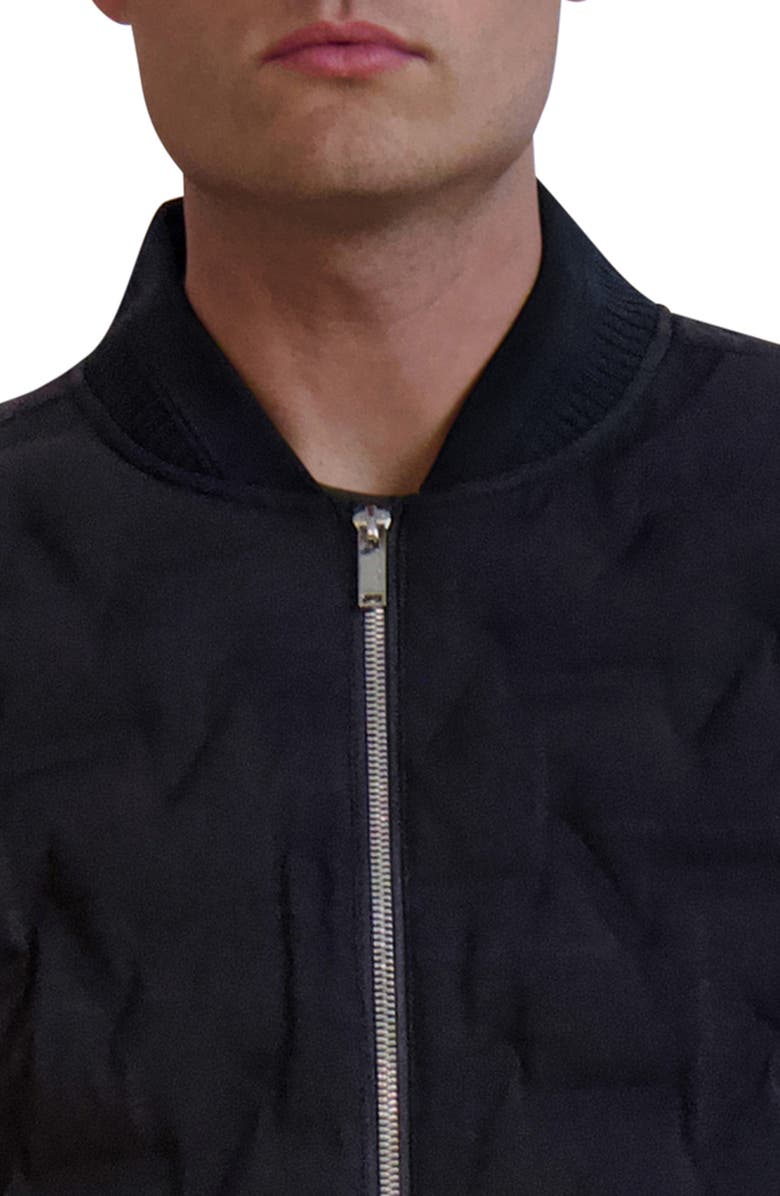 KARL LAGERFELD PARIS Heat Sealed Quilted Bomber Jacket, Alternate, color, Black