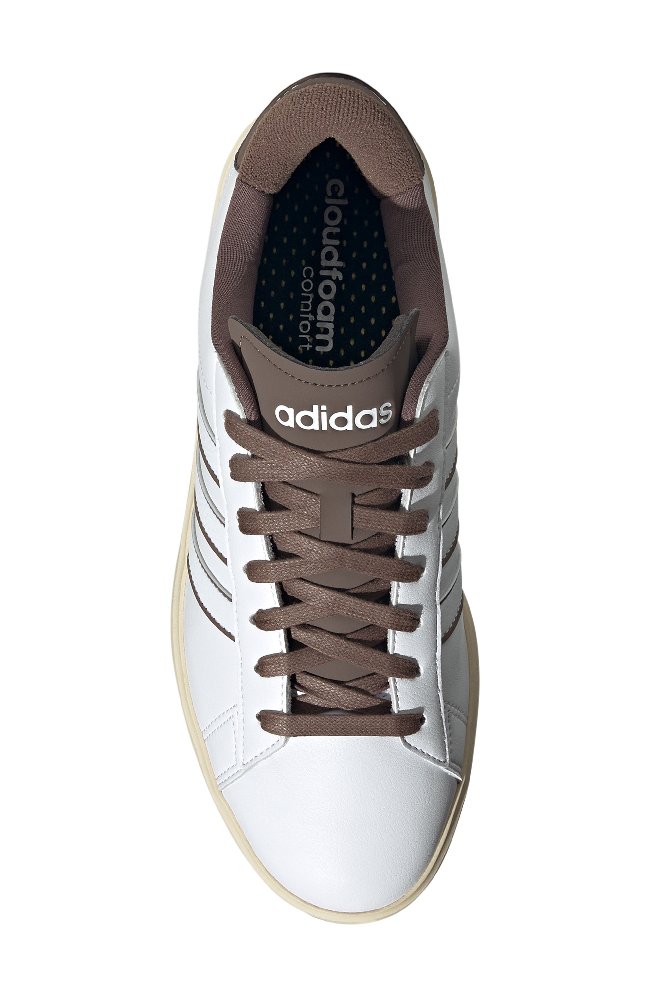 adidas Grand Court 2.0 Sneaker, Alternate, color, White/ White/ Earth Strata