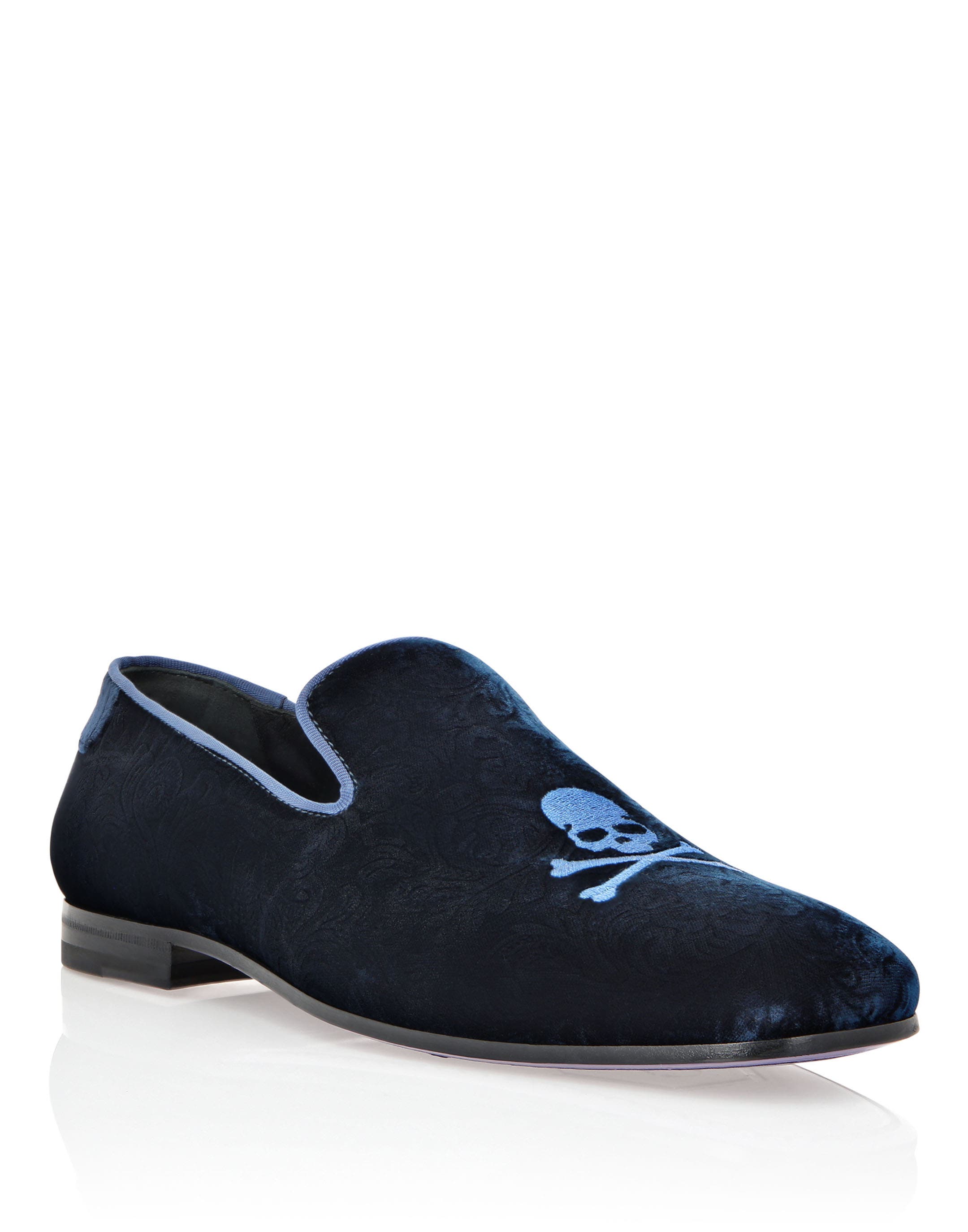 Velvet Loafers Paisley Men, Main, color, darkblue