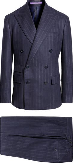 Ralph Lauren Purple Label Kent Hand Tailored Chalk Stripe
