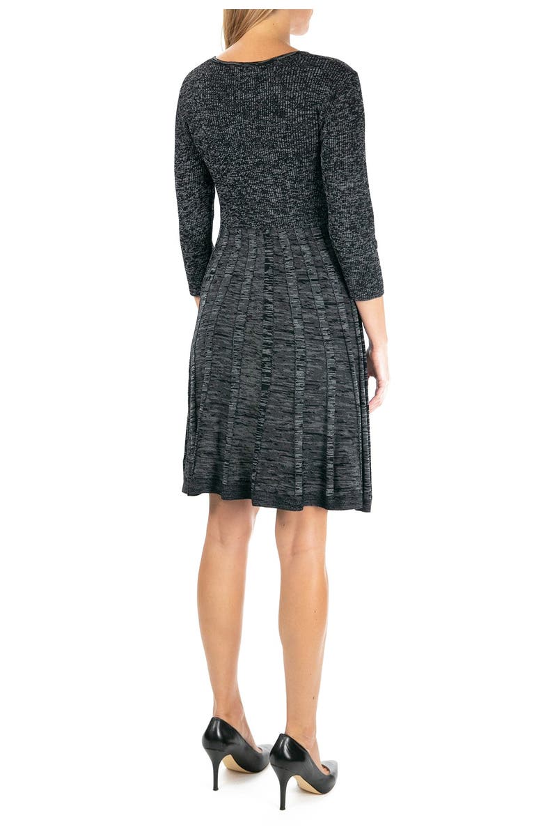 Nina Leonard Pleated Scoop Neck Dress, Alternate, color,