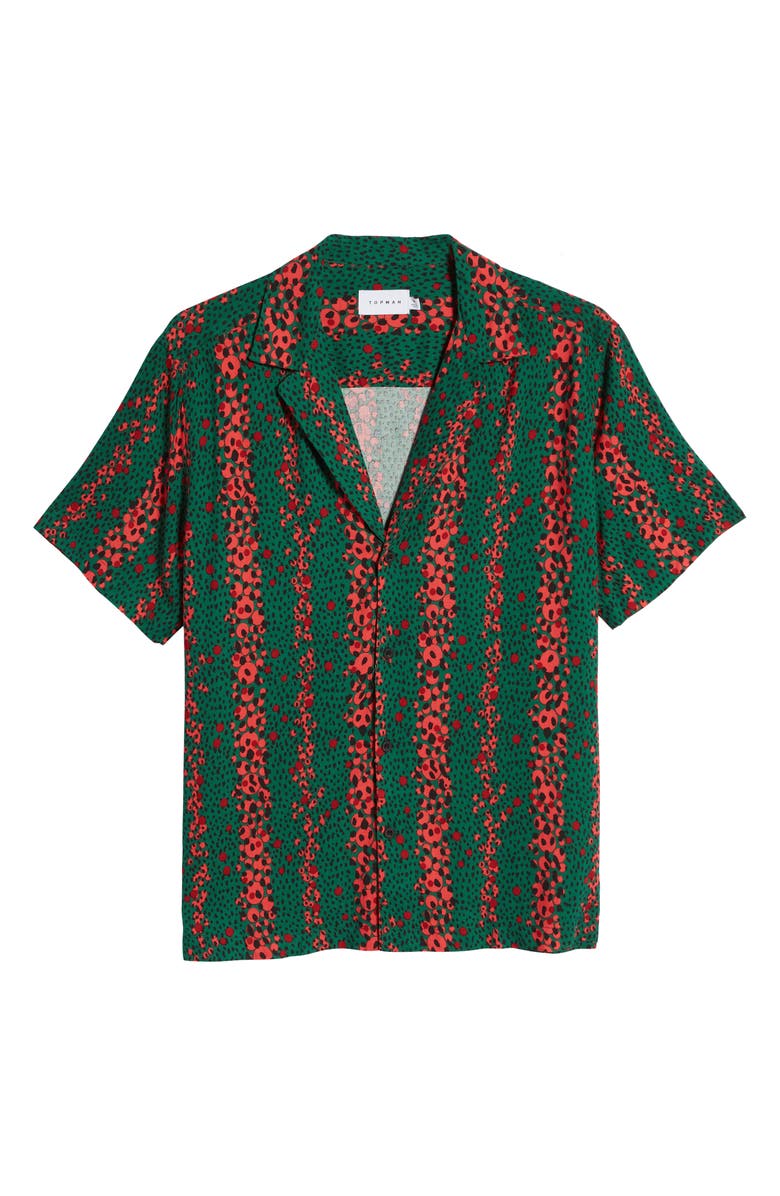 Topman Revere Short Sleeve Button-Up Shirt, Alternate, color,