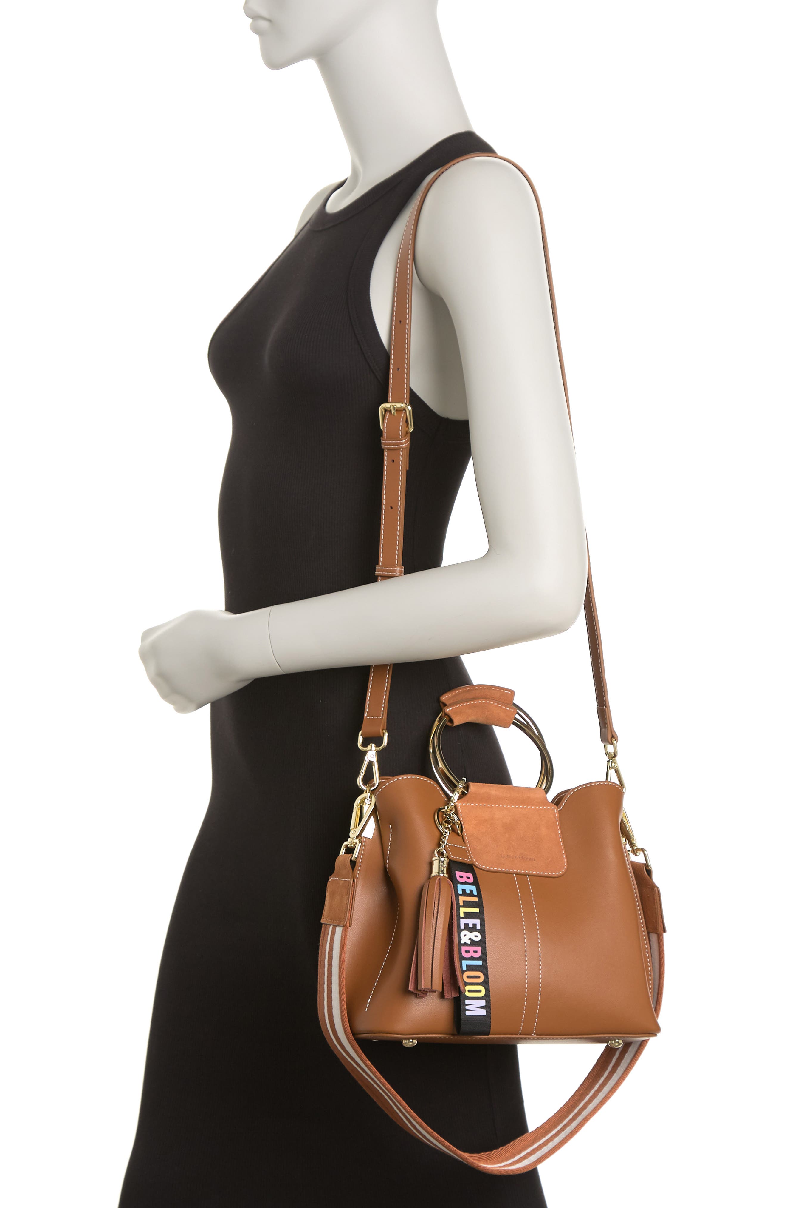 Twilight Leather Cross Body Bag, Alternate, color, BROWN / BROWN SUEDE
