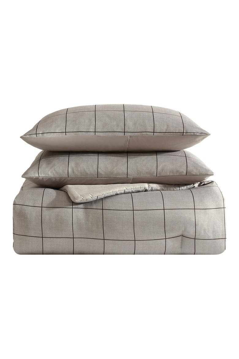 Holden Grid 8-Piece Comforter Set, Alternate, color, GREY/ WHITE MULTI