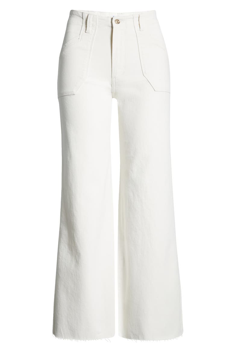 Anessa Raw Hem High Waist Crop Wide Leg Utility Jeans, Alternate, color, TONALECRU