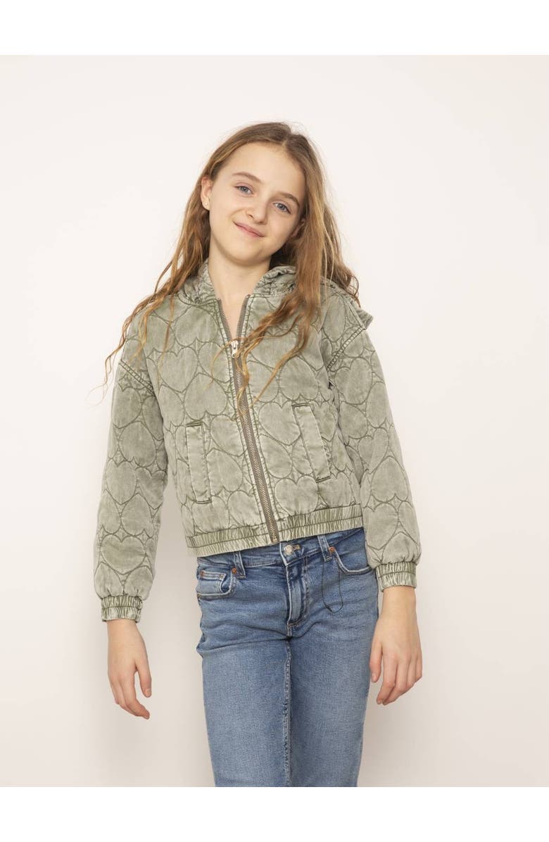 Central Park West Beck Quilted Heart Hooded Jacket, Main, color, 