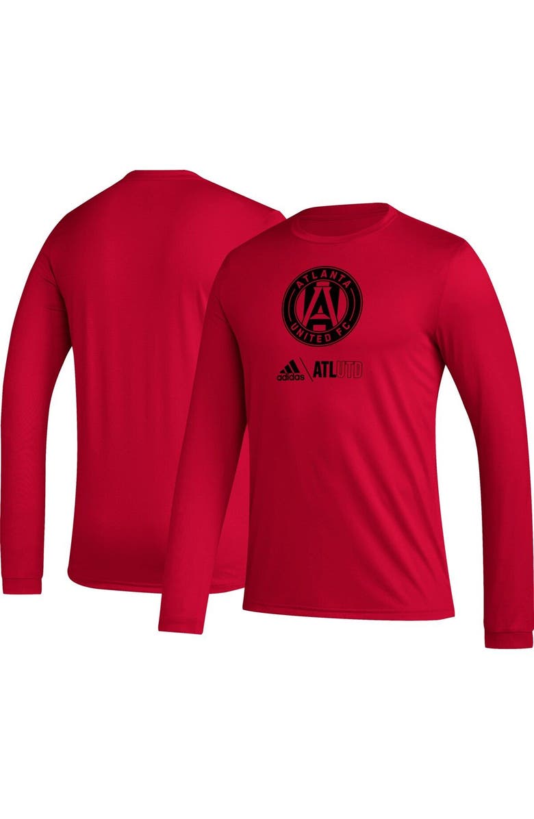 adidas Men's adidas Red Atlanta United FC Icon AEROREADY Long Sleeve T-Shirt, Main, color, Red