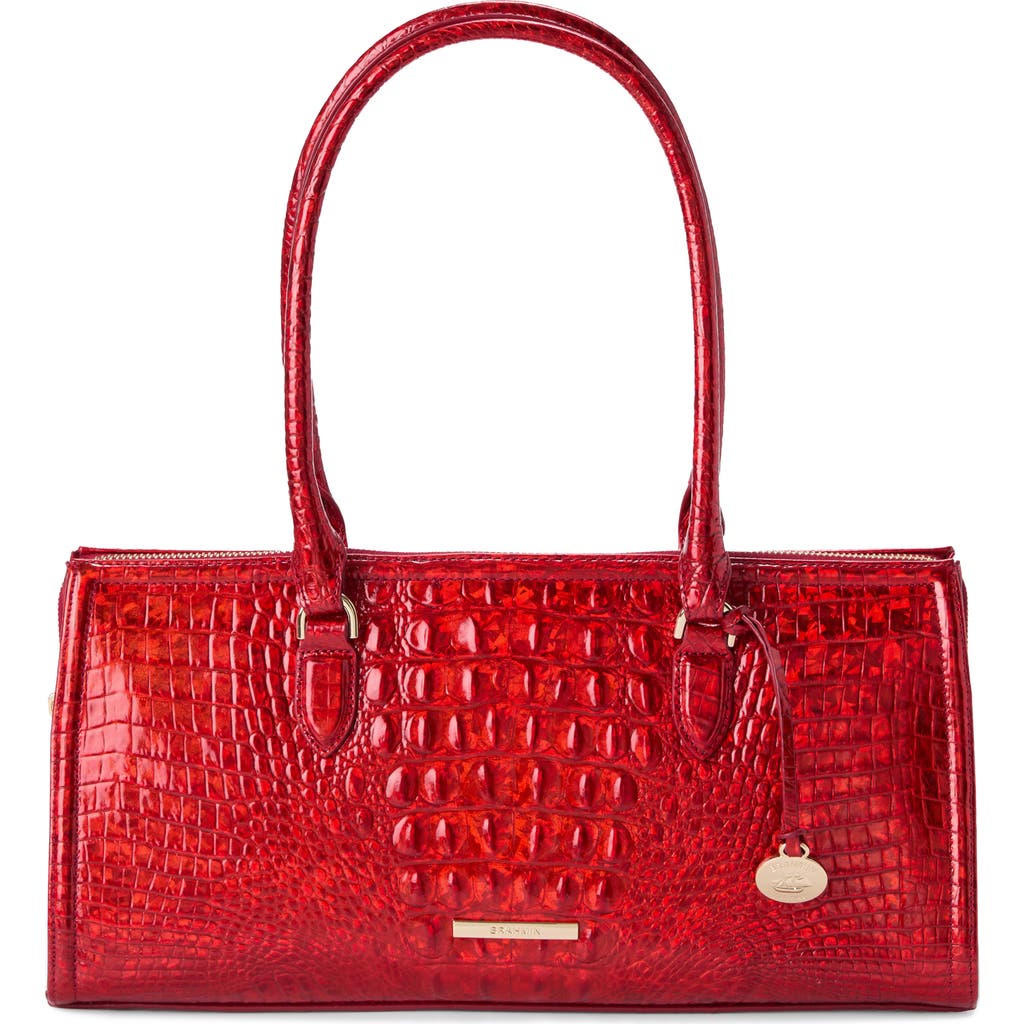 Brahmin Sophia Croc Embossed Leather Satchel