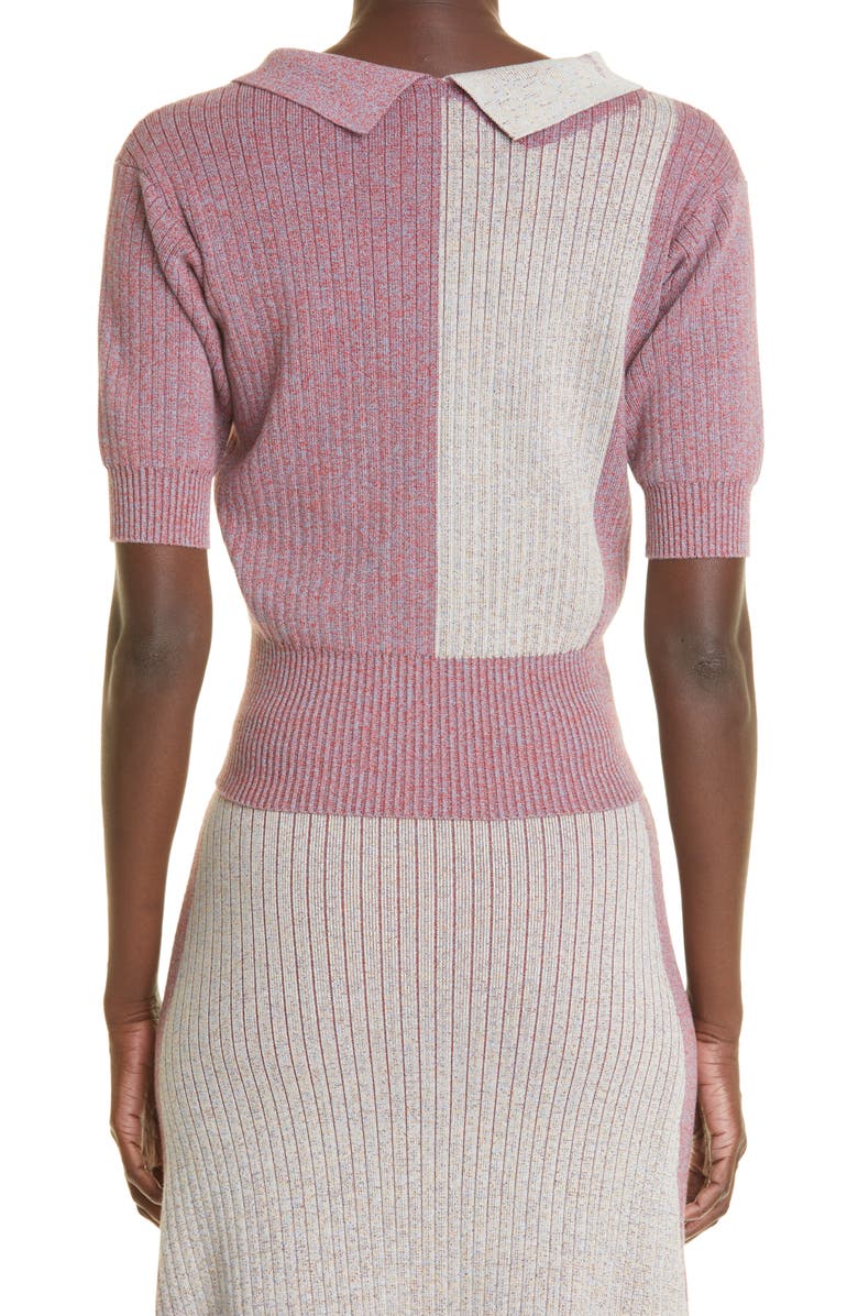 Puppets and Puppets Bleach Out Rib Trompe l'Oeil Polo, Alternate, color, 