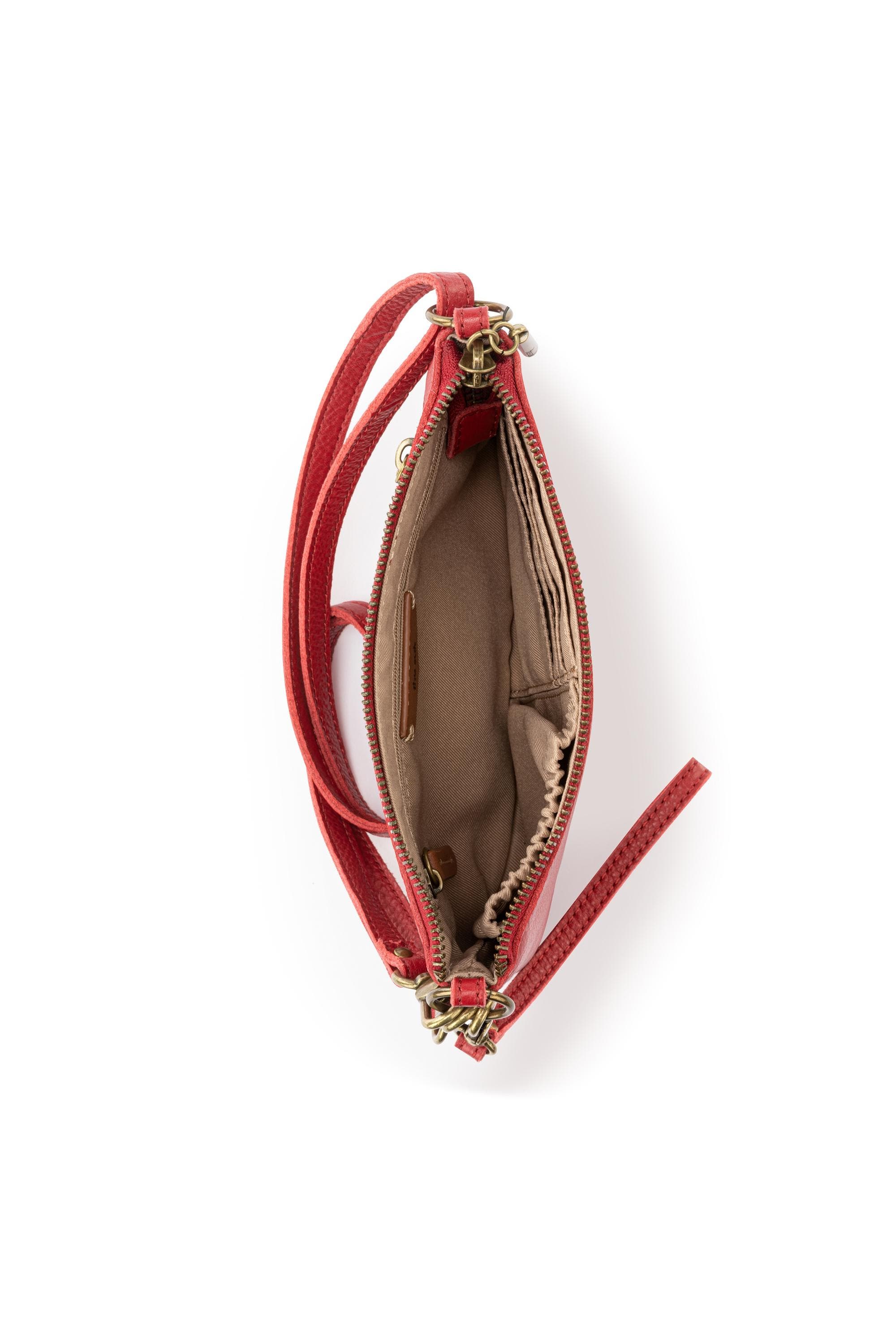 Vita Hand Leather Crossbody Wristlet, Alternate, color, Scarlet