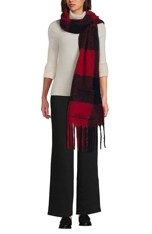 Lands' End Brushed Blanket Scarf In Red