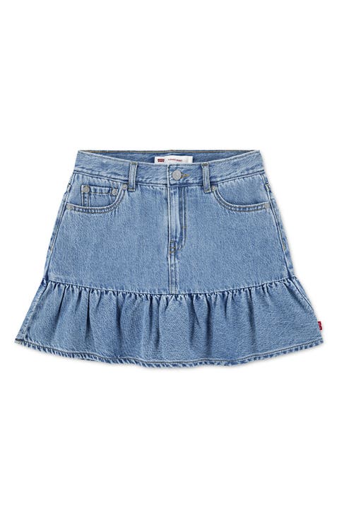 Kids' Flounce Denim Skirt (Big Kid)