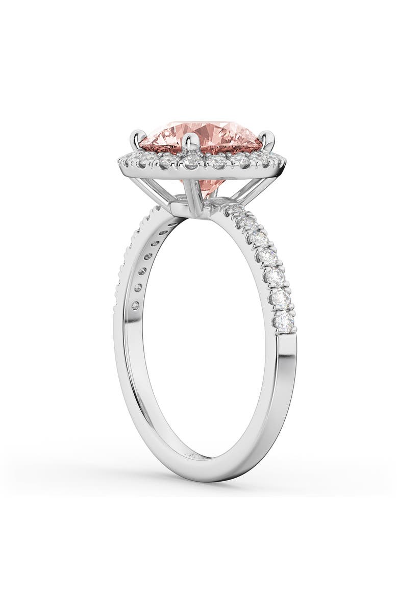 Halo Morganite & Diamond Engagement Ring 14K, Alternate, color, 2.25ct/White Gold