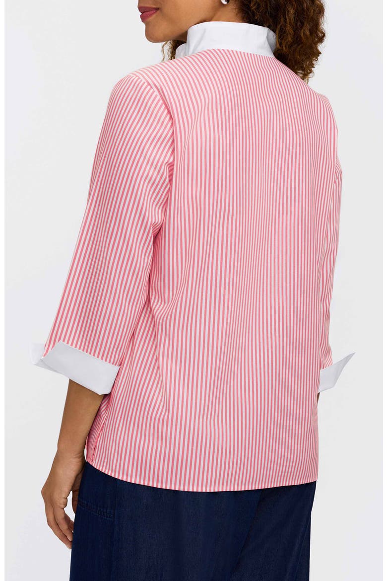 Tammy Ruffle Collar Cotton Top, Alternate, color, CORAL REEF RED
