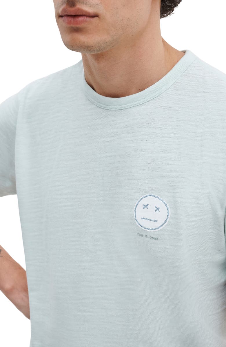 rag & bone Embroidered Sour Face T-Shirt, Alternate, color, Ltteal