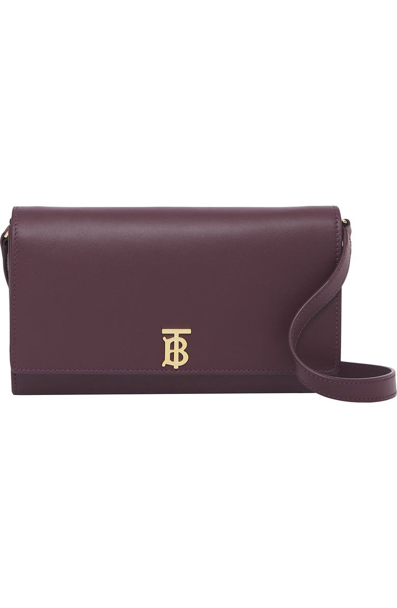 Burberry Hannah Leather Wallet on a Strap, Main, color,