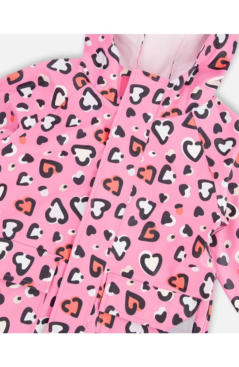 Deux par Deux Polyurethane Heart Rain Jacket, Alternate, color, Pink Heart Print