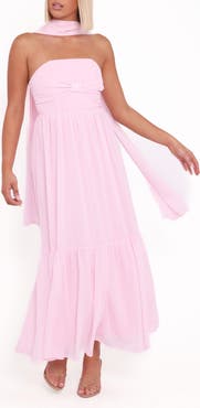 Petal & Pup Celestria Strapless Chiffon Cocktail Dress