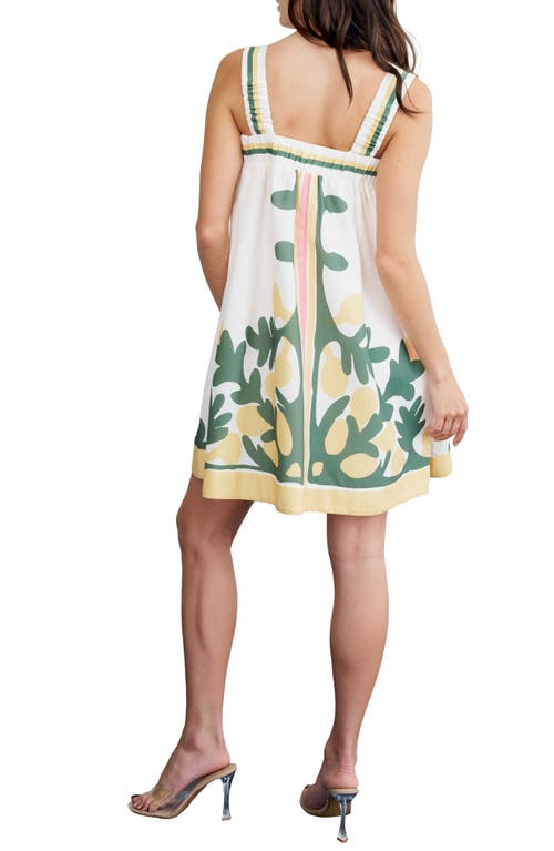 Ciebon Daina Print Sleeveless Shift Dress In Cream Multi