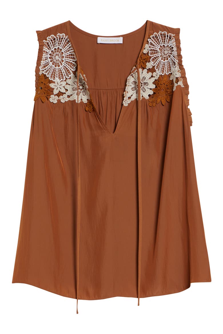 Adaline Embroidered Sleeveless Top, Alternate, color, COFFEE