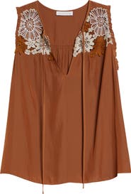 Ramy Brook Adaline Embroidered Sleeveless Top