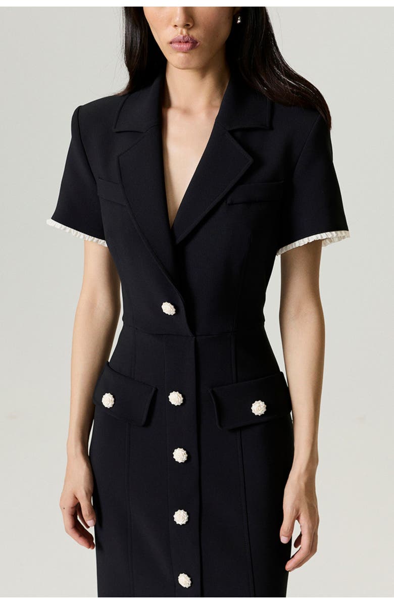 Nocturne Floral Button Detailed Maxi Dress, Alternate, color, Black