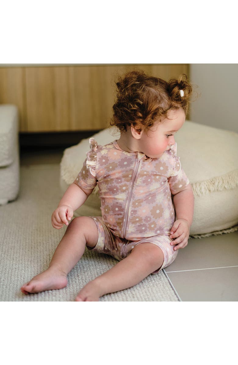 Kynd Baby Day or Night Frill Short Sleeve Romper, Alternate, color, Bold Floral