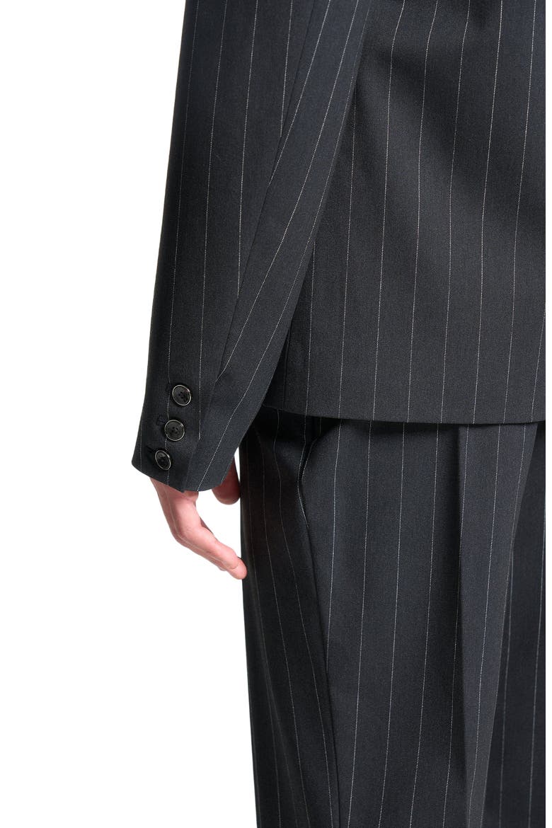 Gaston Double Breasted Pinstripe Suit Jacket, Alternate, color, Grey