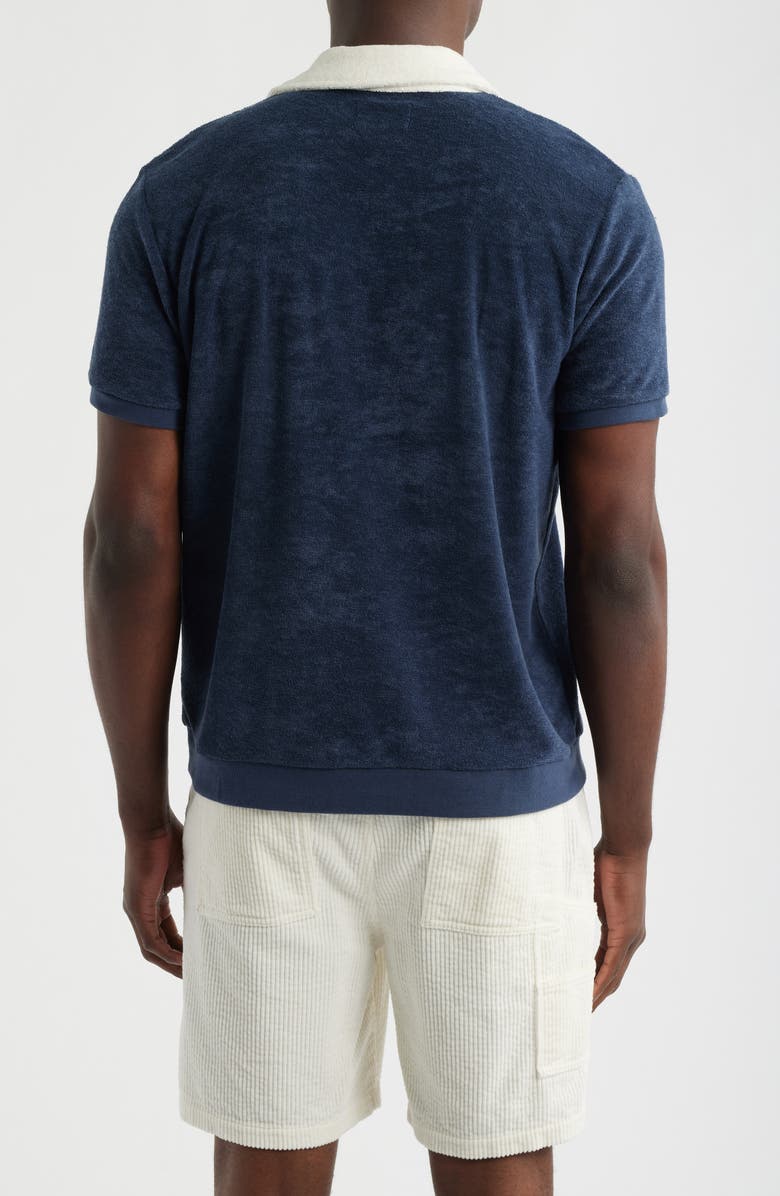 Marine Layer Emilio Vintage Terry Polo, Alternate, color, Navy/White