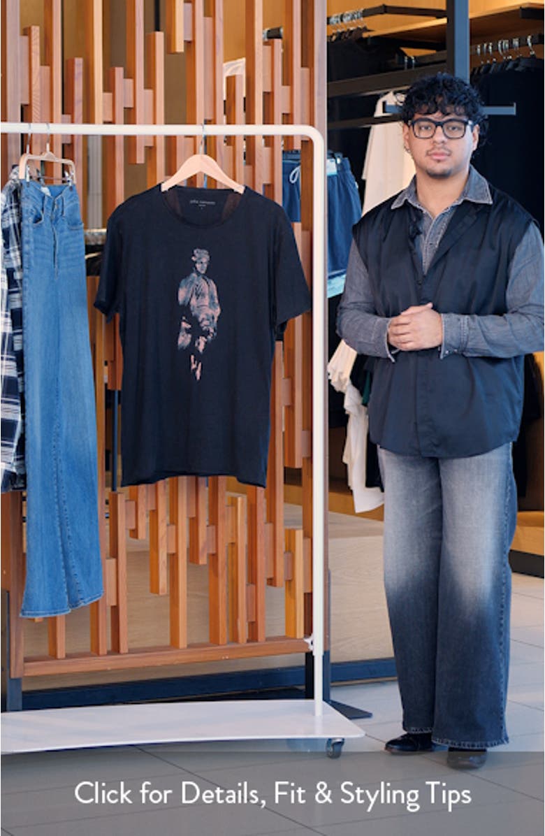 Sculpture Raw Edge Cotton Graphic T-Shirt, sales video thumbnail