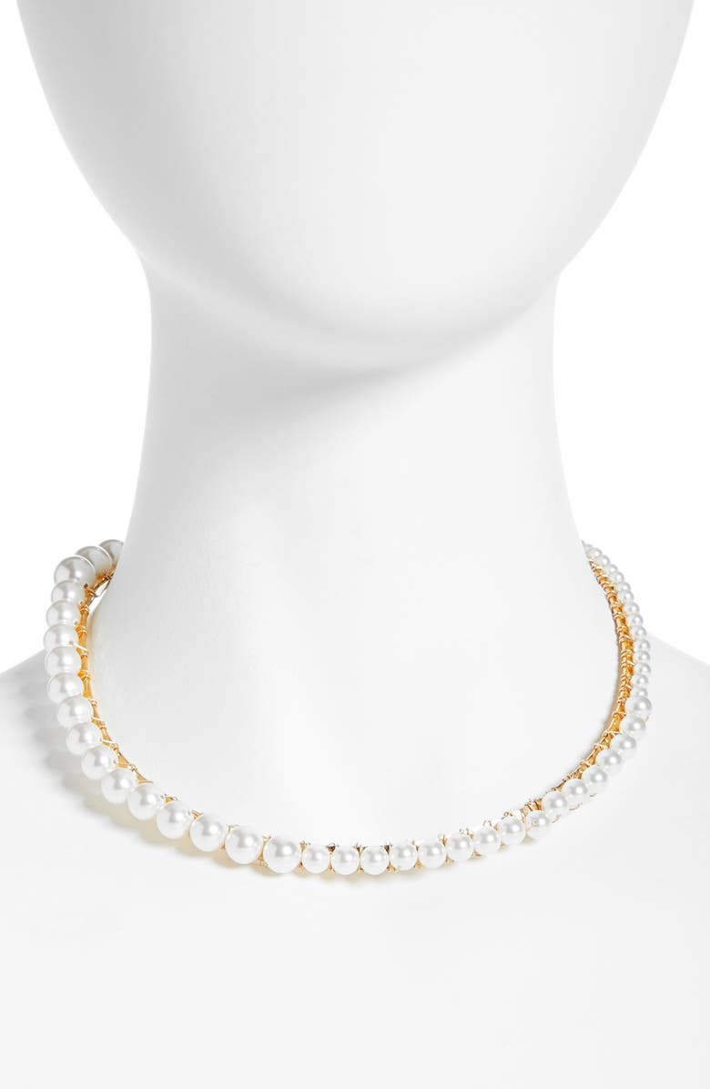 Beck Jewels Anais Imitation Pearl Choker Necklace, Main, color, 