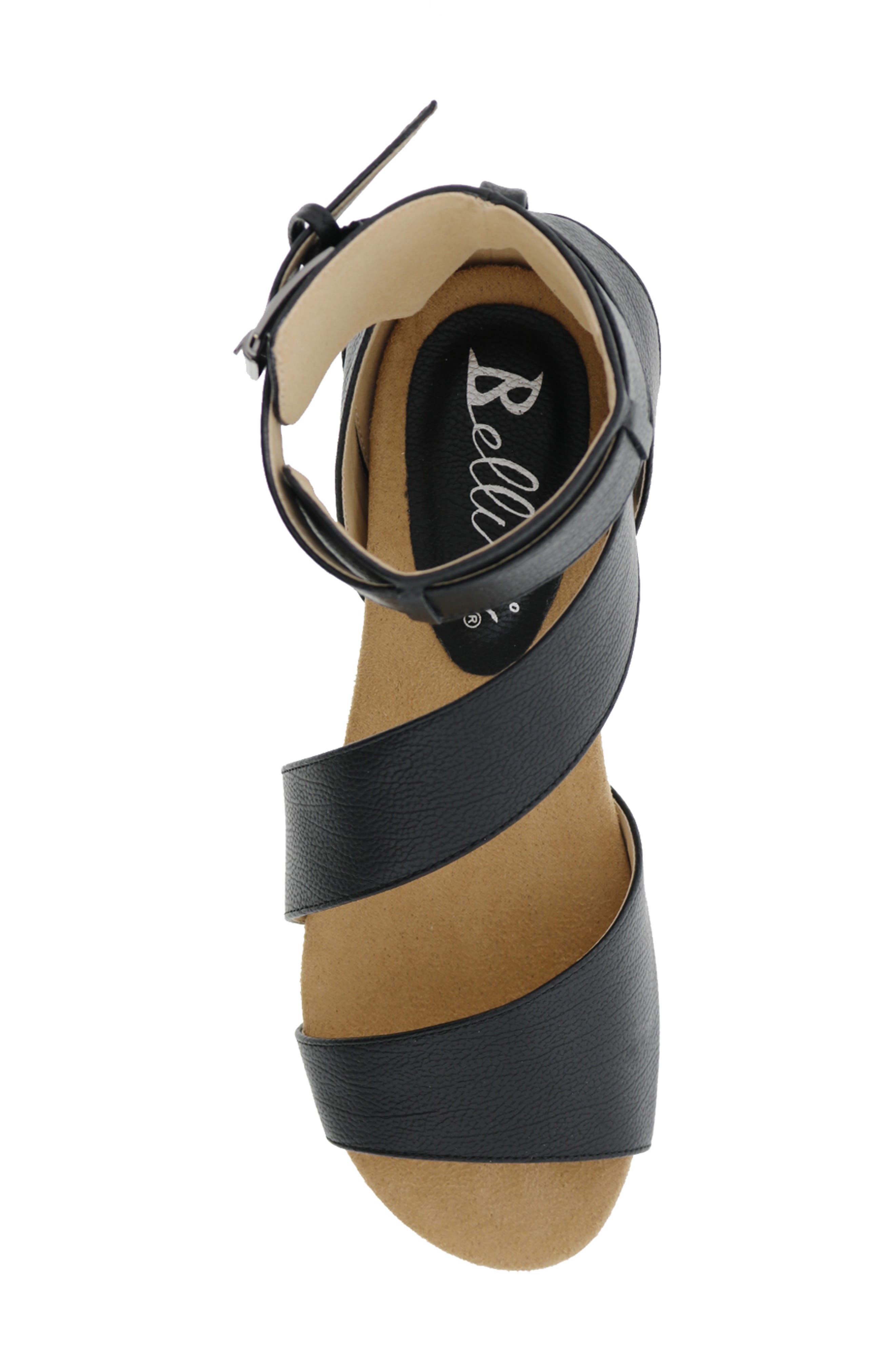 Nambi Ankle Strap Flat Sandal, Alternate, color, BLACK