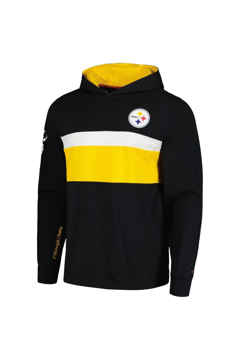Men's Tommy Hilfiger  Black Pittsburgh Steelers Morgan Long Sleeve Hoodie T-Shirt, Alternate, color, Black