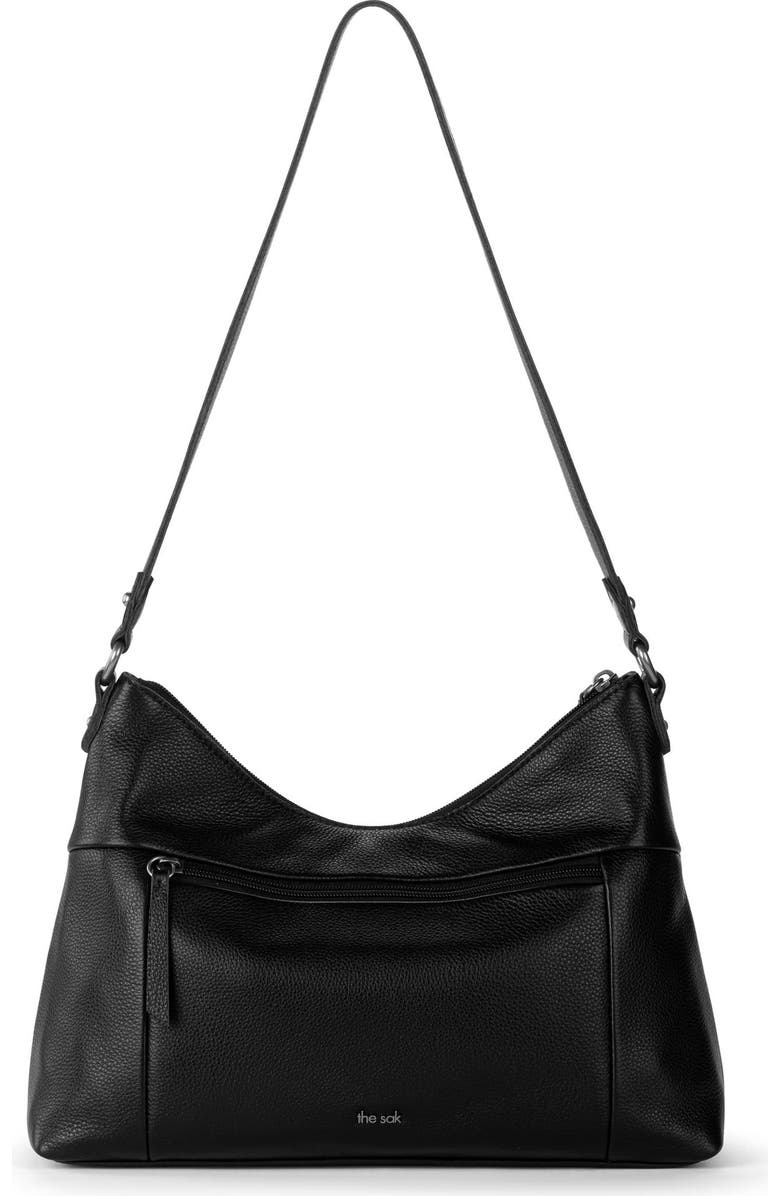 The Sak Melrose Leather Shoulder Bag, Alternate, color, Black