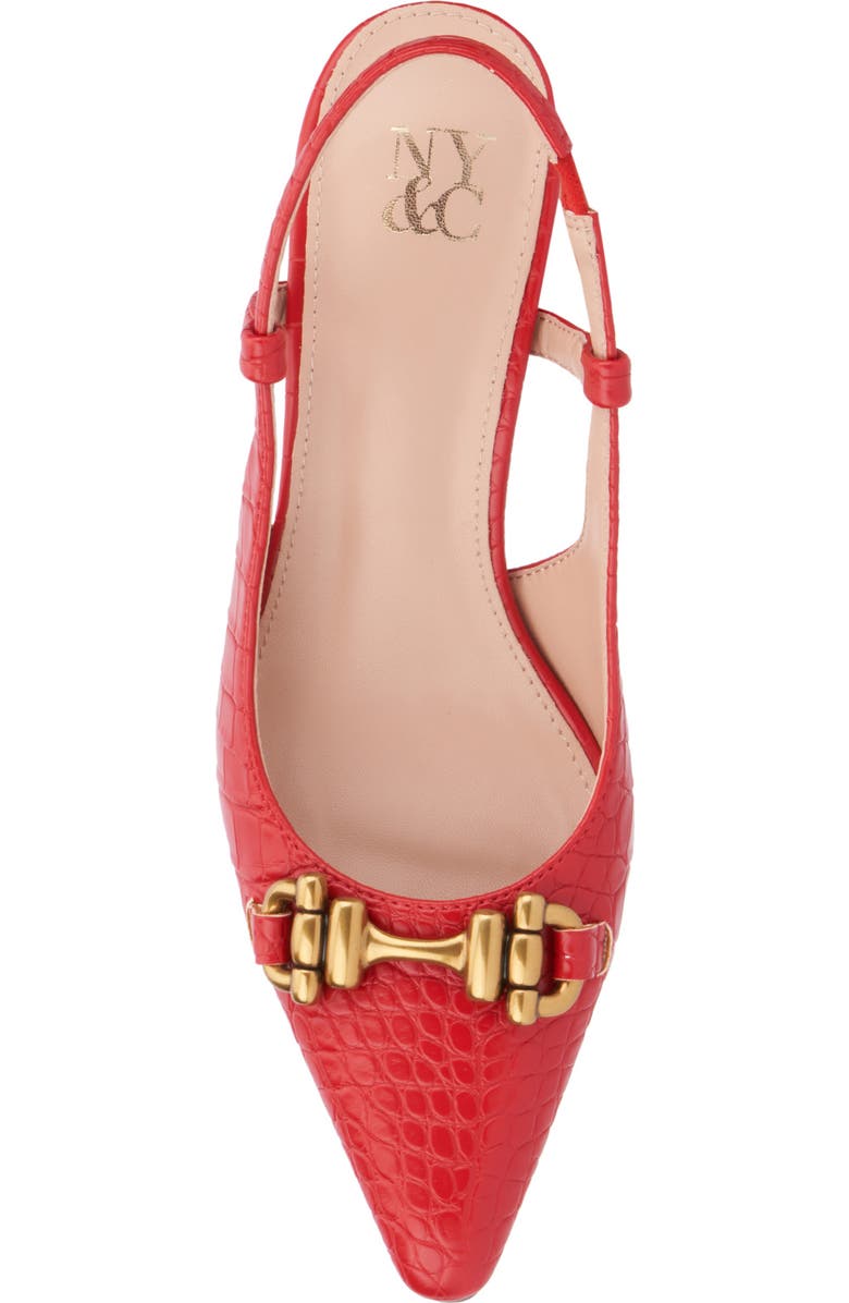 NEW YORK AND COMPANY Ilona Horsebit Slingback Pump, Alternate, color, Red Croc