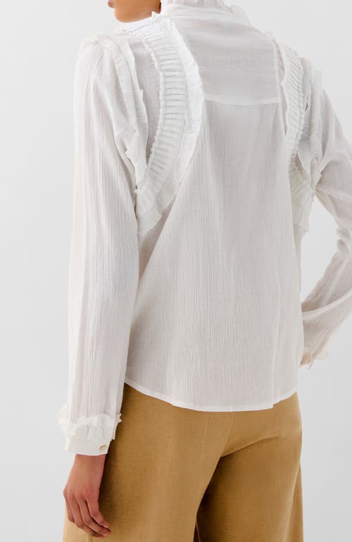 Scalpers Pleats Frill Shirt In White