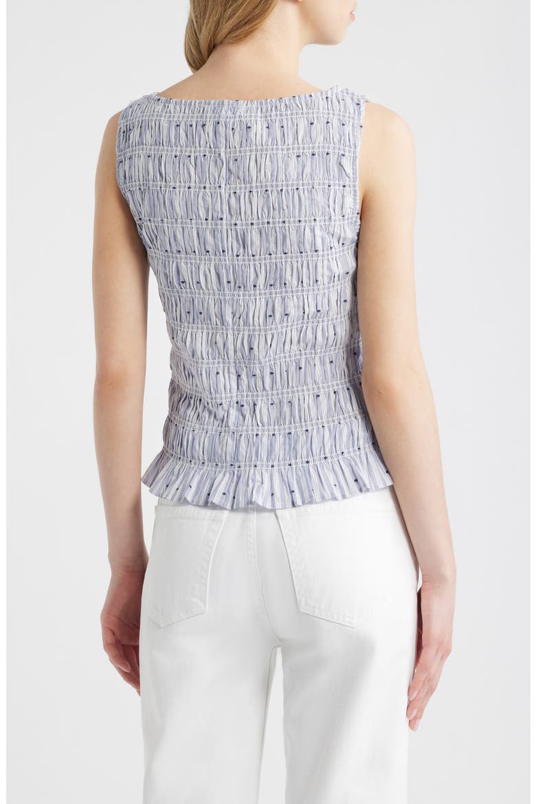 The Phoebe Smocked Sleeveless Top, Alternate, color, NAVY/WHITE