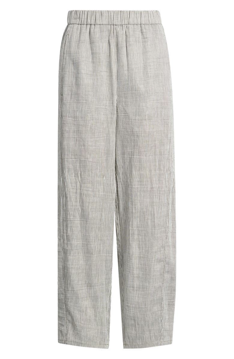 Eileen Fisher Stripe Linen Blend Ankle Pants, Main, color, Wren