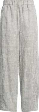 Eileen Fisher Stripe Linen Blend Ankle Pants