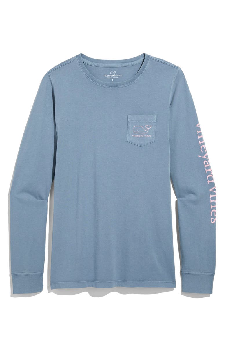 vineyard vines Whale Graphic Long Sleeve Pocket T-Shirt, Main, color, Blue Mirage