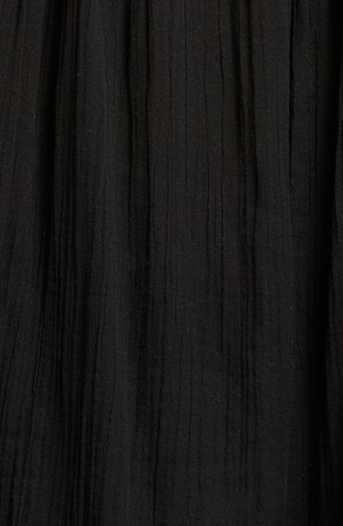 Vitamin A ® Costa Three-quarter Sleeve Cotton Cover-up Tunic In Black Organic Crinkle Cotton