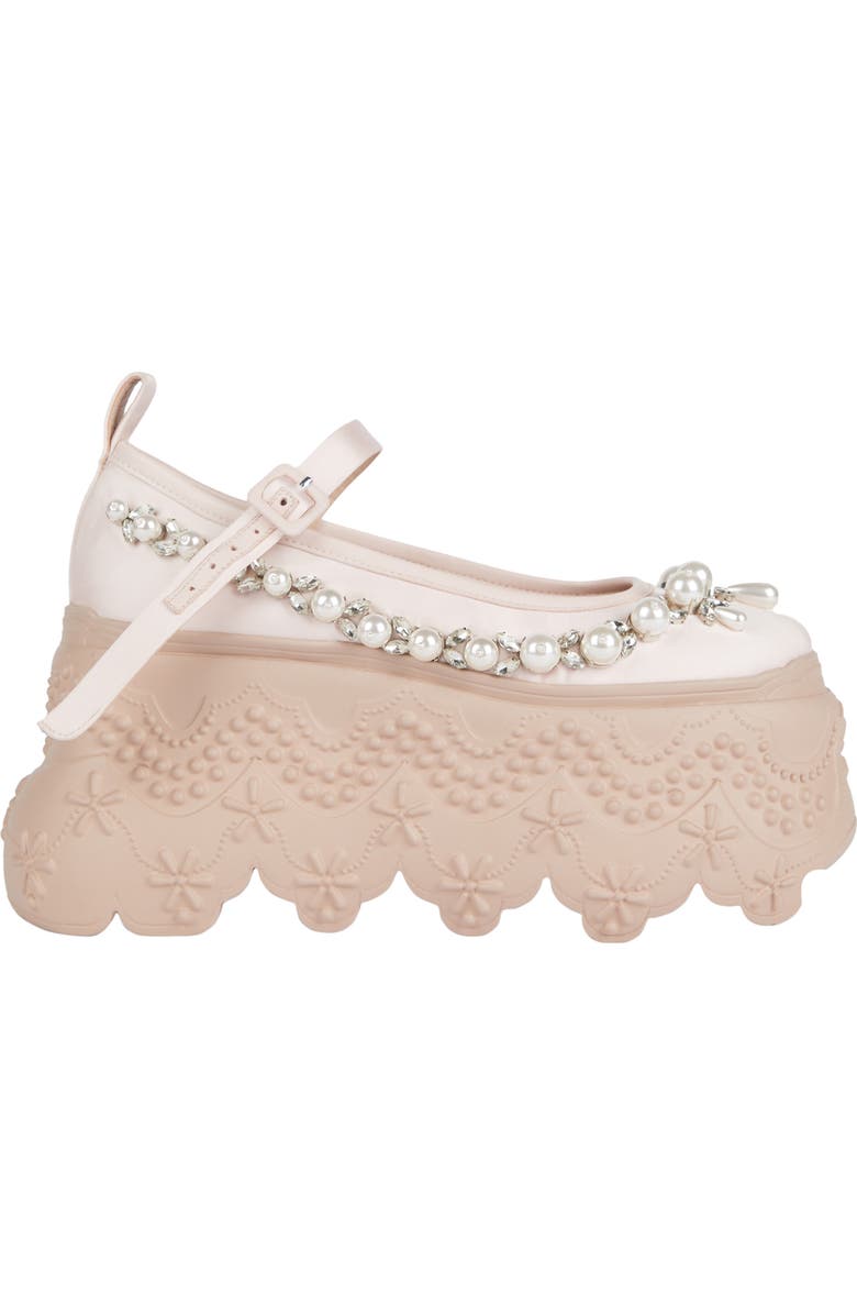 Simone Rocha Turbo Beaded Lace Platform Mary Jane Loafer, Main, color,