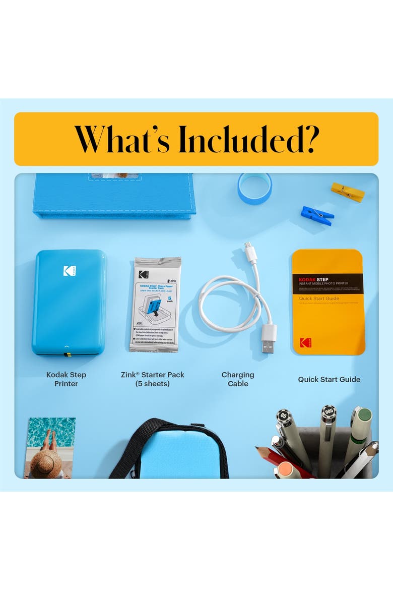 Step Mobile Instant Photo Printer 2x3, Compatible with iOS, Android & Bluetooth, Alternate, color, Blue