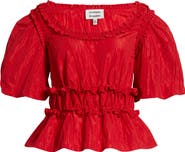 Damson Madder Everly Ruffled Peplum Top