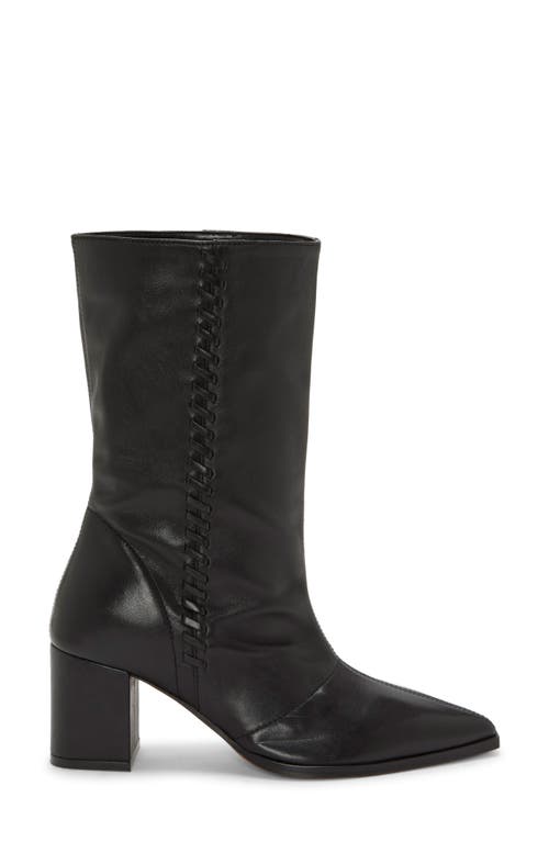 Vince Camuto Lorrys Whipstitch Block Heel Boot In Black